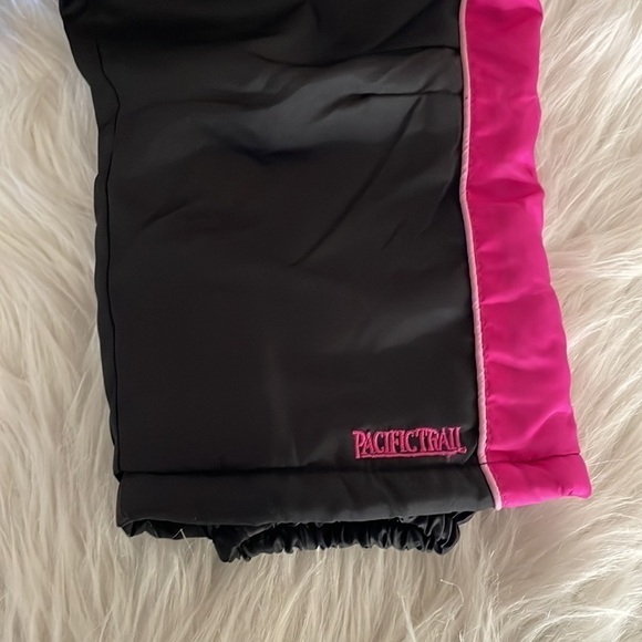 Pacific Trail Snow Jumpsuit Bib Black Pink Zip Closure Cold Weather Sz 12 Months - Picture 5 of 8